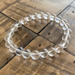 8mm Clear Quartz Chakra Stretch Bracelet